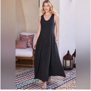 Soft Surroundings Woman's Black Bailey Maxi Summer Beach Dress Sz XLP